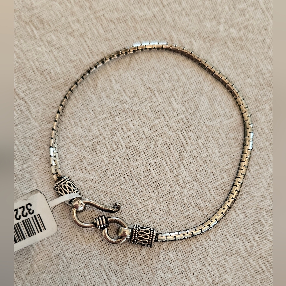 925 Artisan Crafted Sterling Silver Wavy Link Bracelet 6.5in 4.65g - Picture 1 of 9